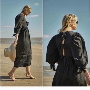 HUNTER BELL Black Bennett Long Sleeve Maxi Dress Size Xs